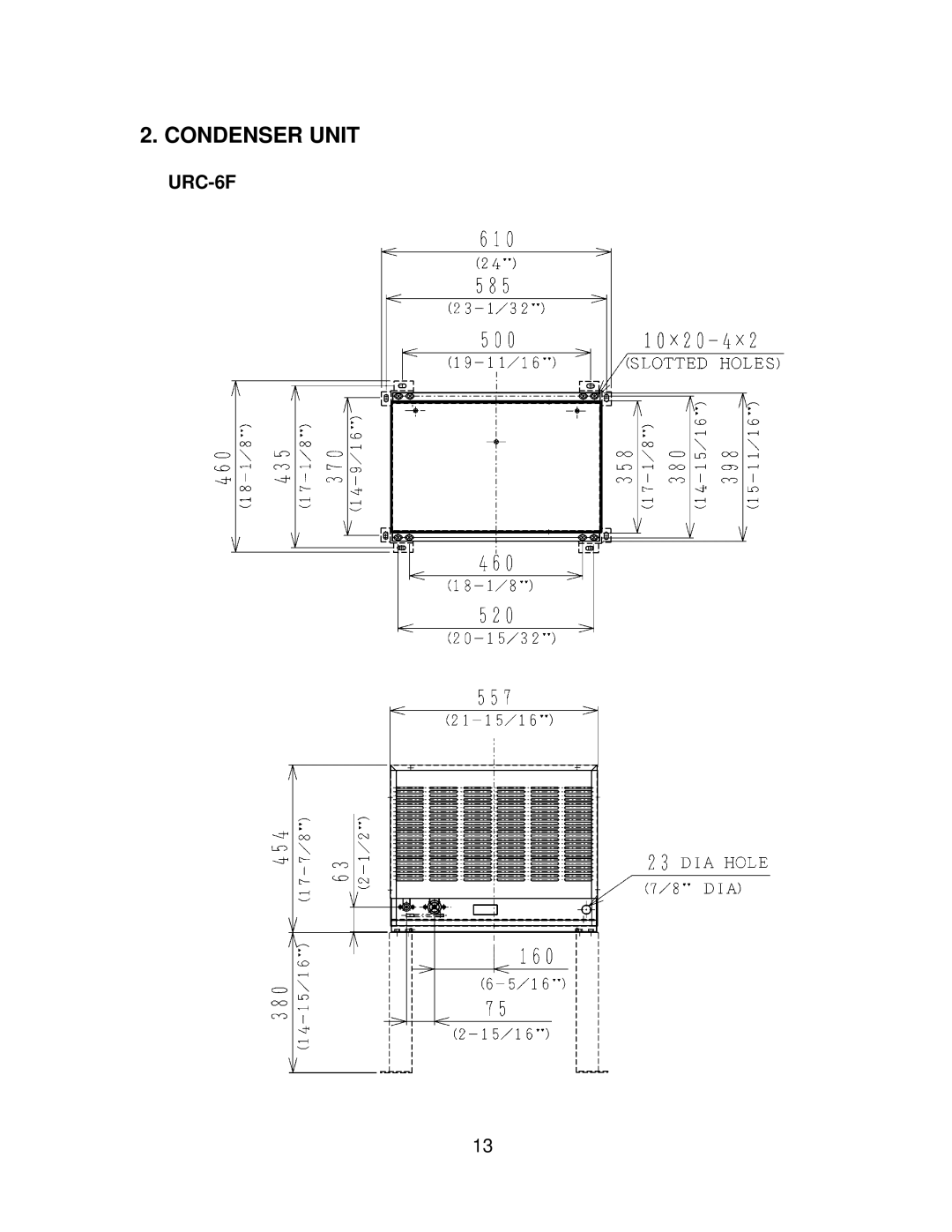 Hoshizaki F-1000MLF/-C, F-1000MAF/-C, F-1000MRF/-C, F-1000MWF/-C service manual Condenser Unit, URC-6F 