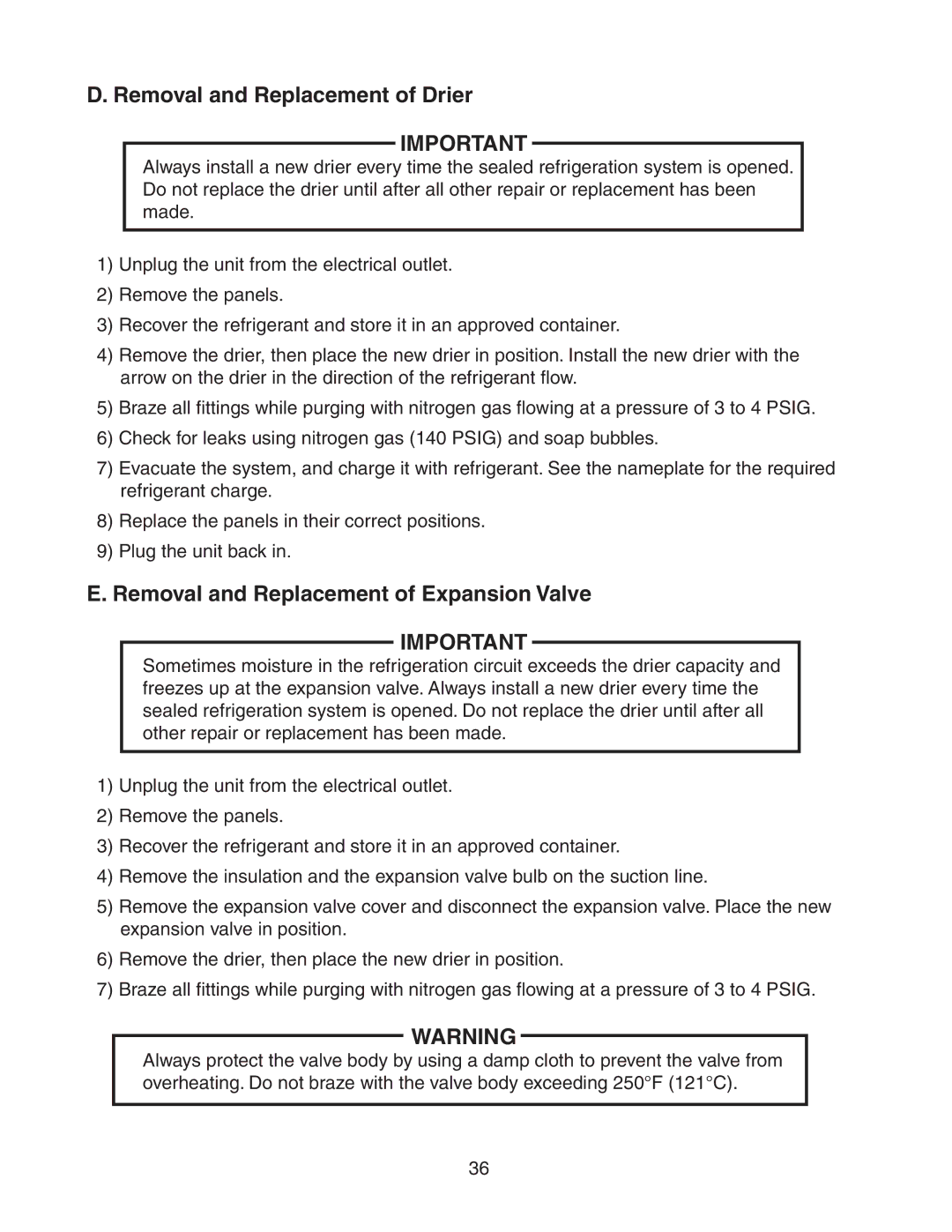 Hoshizaki F-300BAF service manual Removal and Replacement of Drier, Removal and Replacement of Expansion Valve 