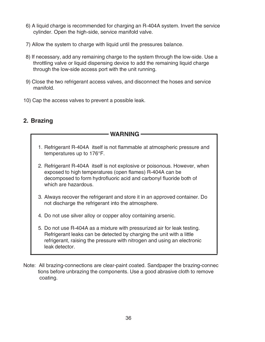 Hoshizaki F-450MAH-C service manual Brazing 