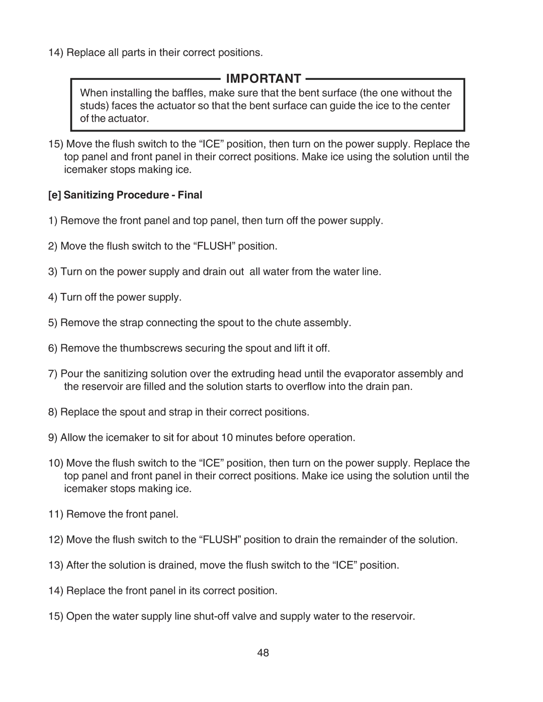 Hoshizaki F-450MAH-C service manual Sanitizing Procedure Final 