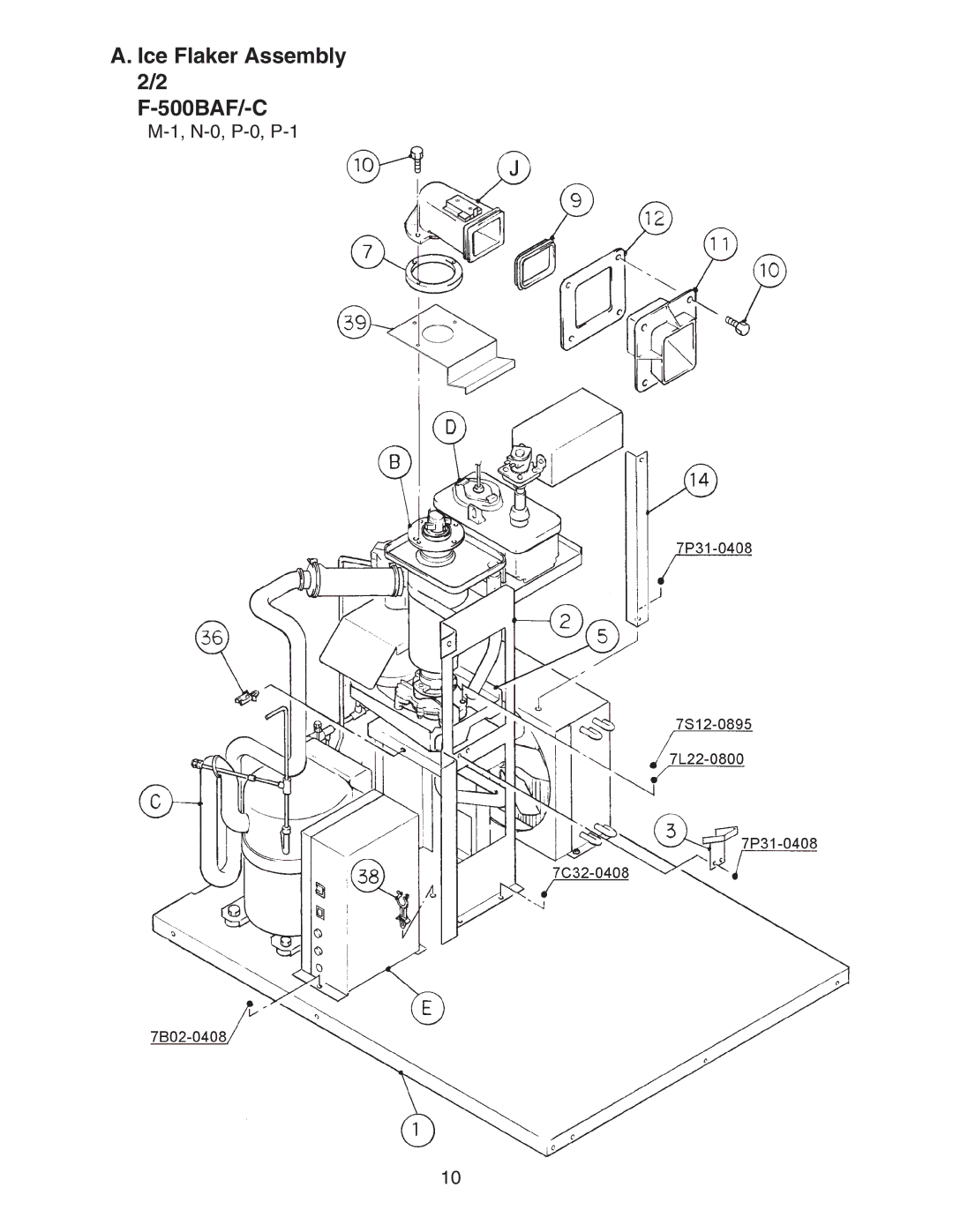 Hoshizaki F-500BAF/-C manual Ice Flaker Assembly 2/2 500BAF/-C 