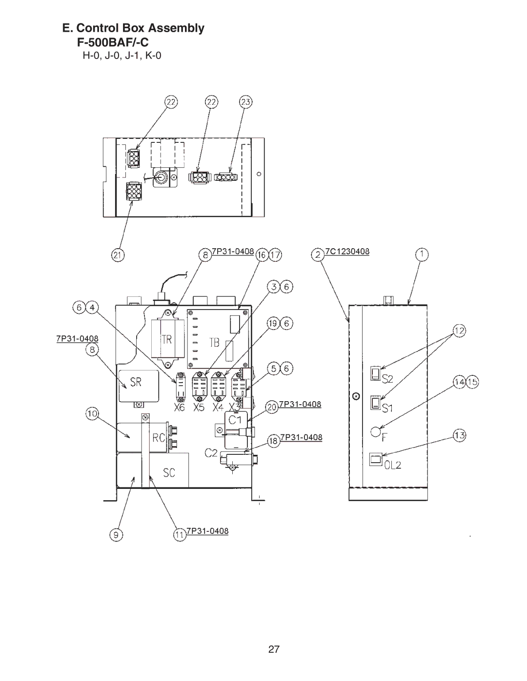 Hoshizaki F-500BAF/-C manual J-0, J-1, K-0 