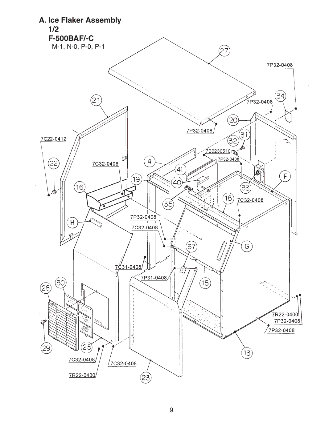 Hoshizaki F-500BAF/-C manual N-0, P-0, P-1 