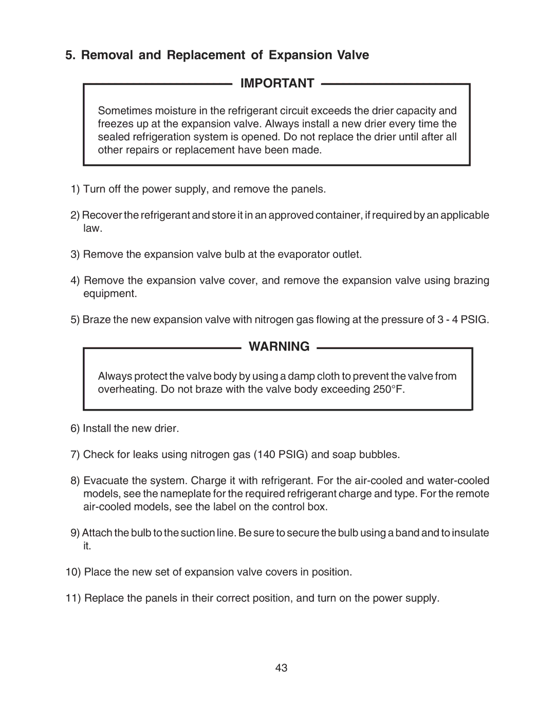 Hoshizaki F-801MWH/-C, F-801MAH/-C service manual Removal and Replacement of Expansion Valve 