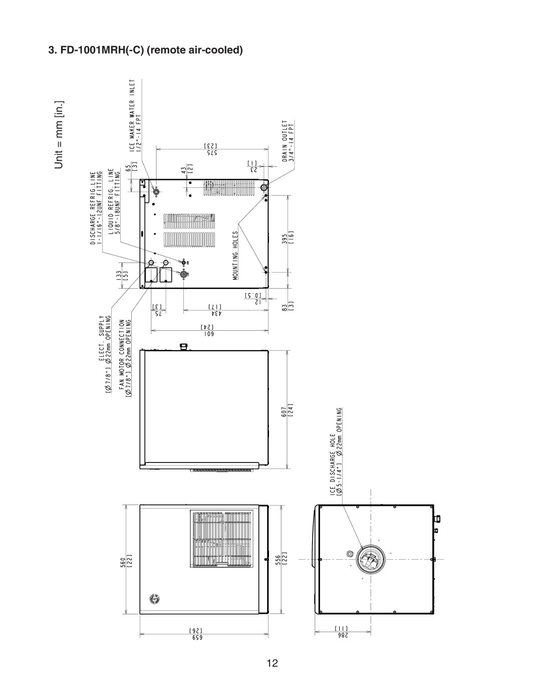 Hoshizaki FD-1001MRH(-C), FD-1001MLH(-C), FD-1001MAH(-C), FD-1001MWH(-C) instruction manual FD-1001MRH-C remote air-cooled 