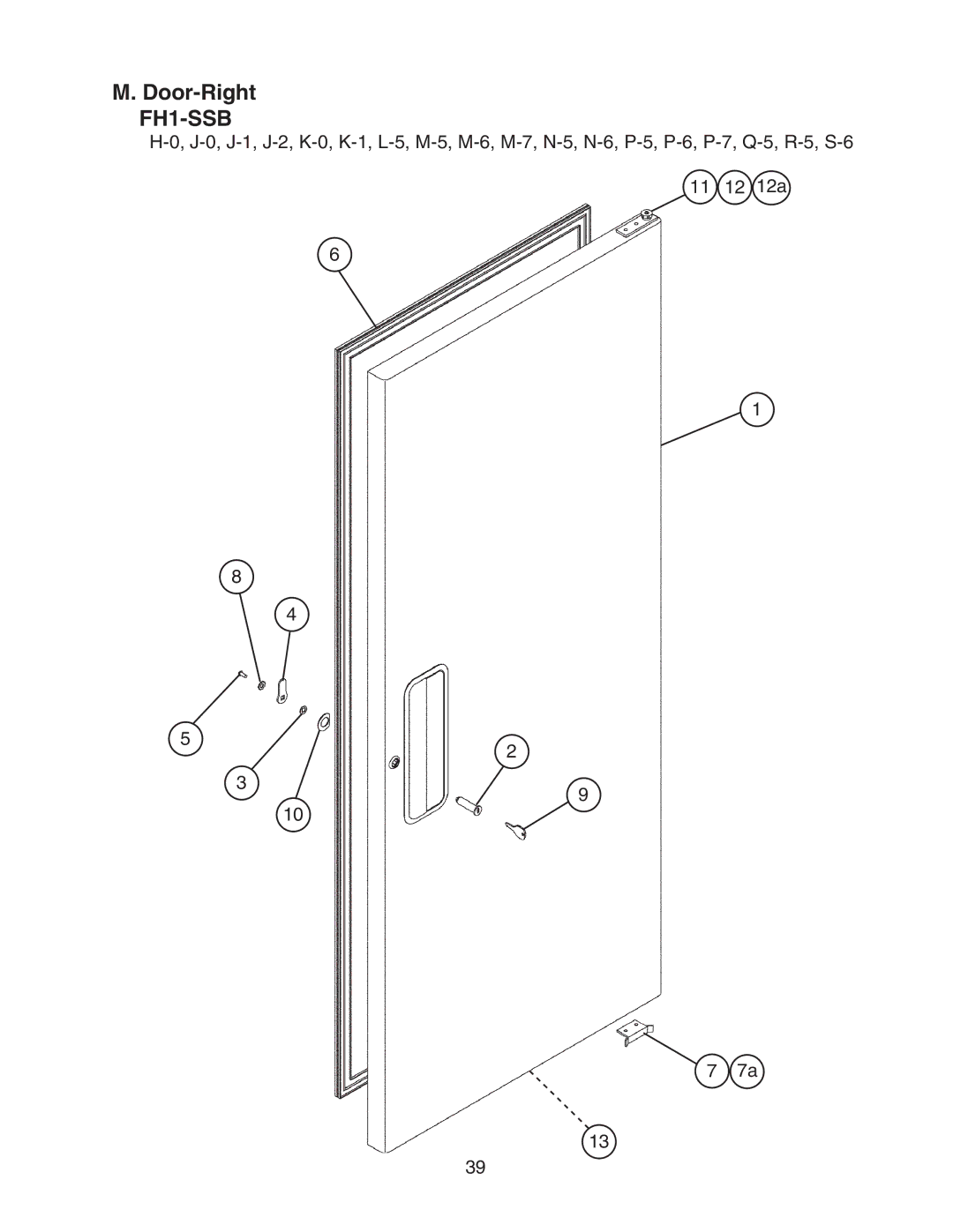 Hoshizaki FH1-SSB(-HD) manual Door-Right 