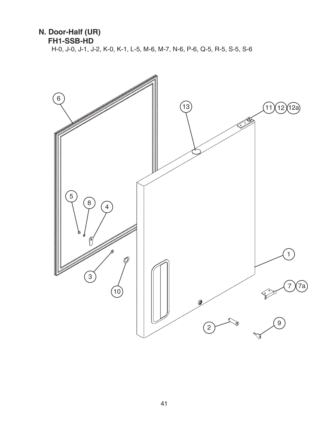 Hoshizaki FH1-SSB(-HD) manual Door-Half UR 