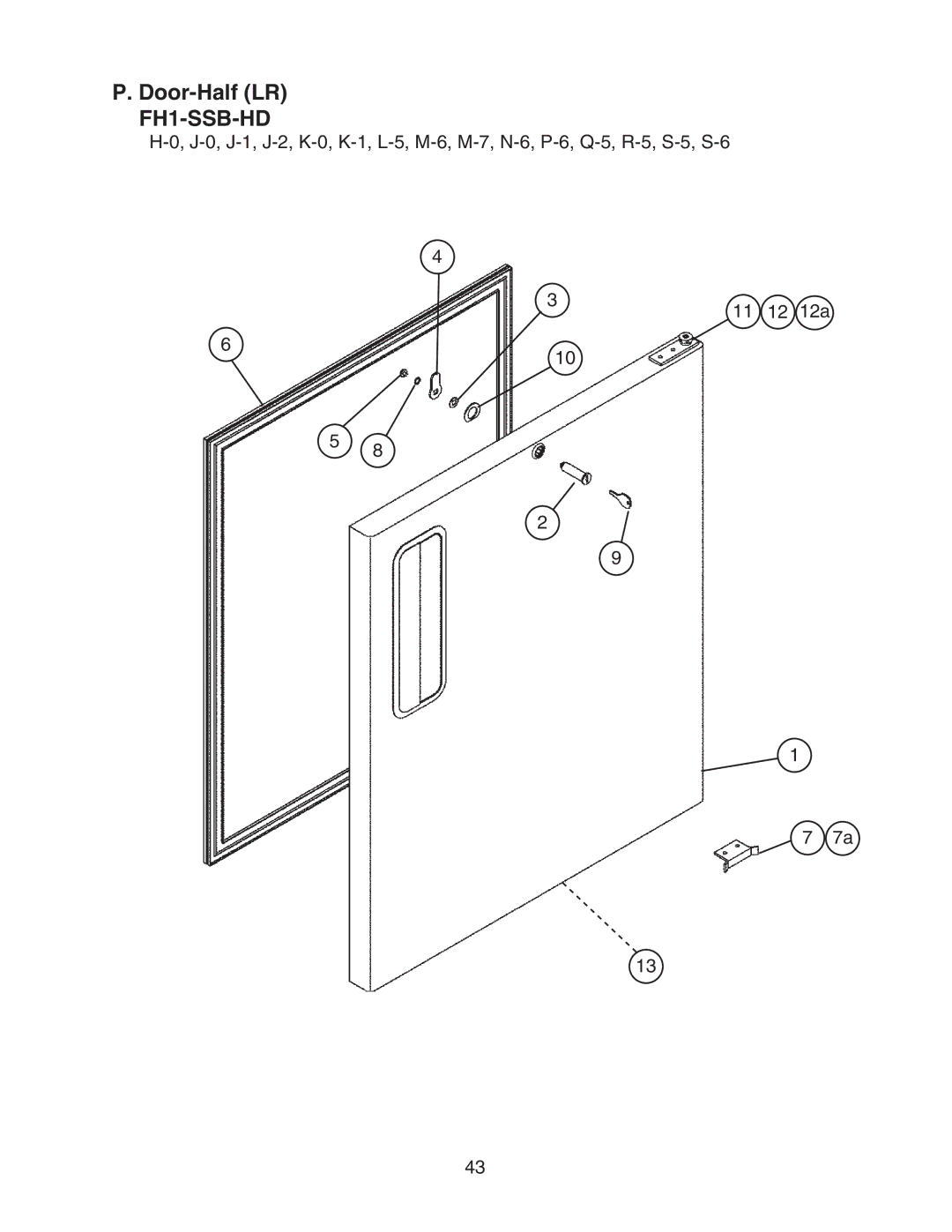 Hoshizaki FH1-SSB(-HD) manual Door-Half LR 