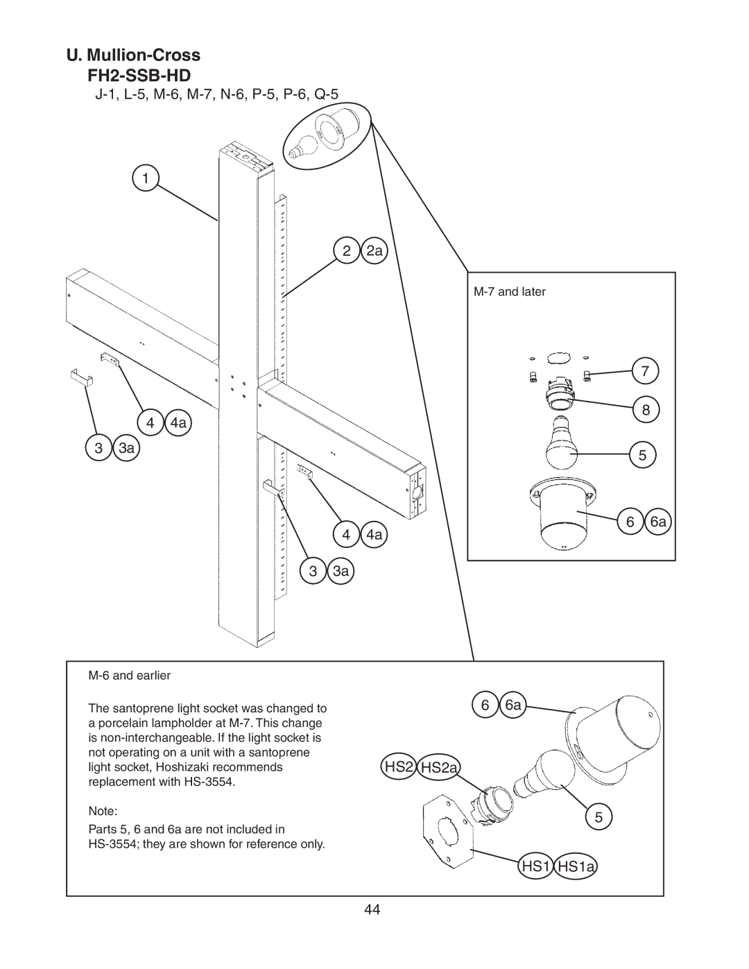 Hoshizaki FH2-SSB manual Mullion-Cross 