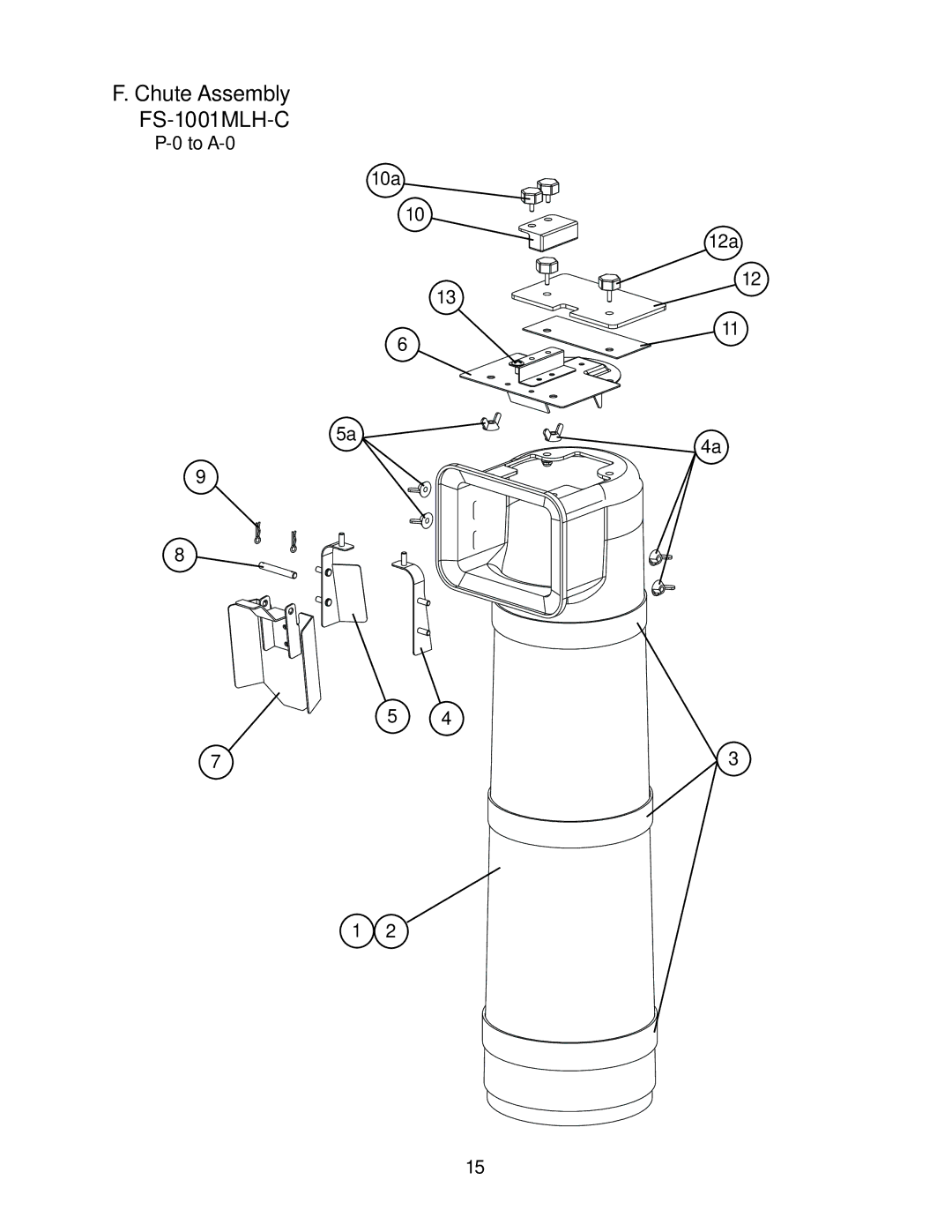 Hoshizaki manual Chute Assembly FS-1001MLH-C, To A-0 10a 12a 