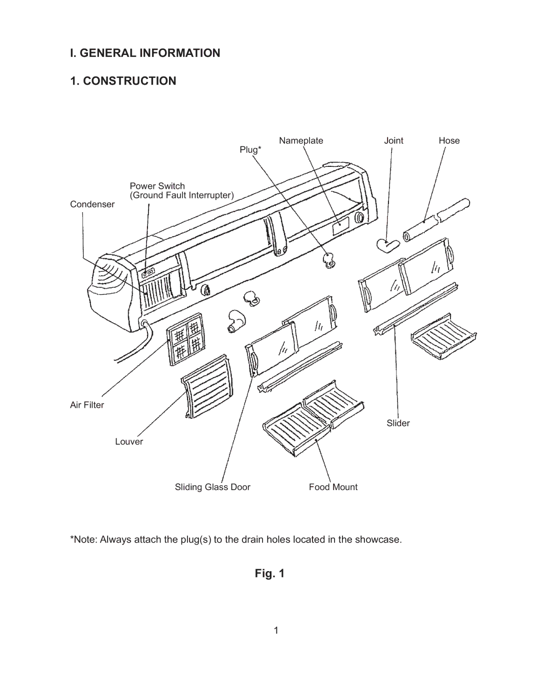 Hoshizaki HNC-210BA-L/R-S, HNC-150BA-L/R-S, HNC-120BA-L/R-S, HNC-180BA-L/R-S General Information Construction 