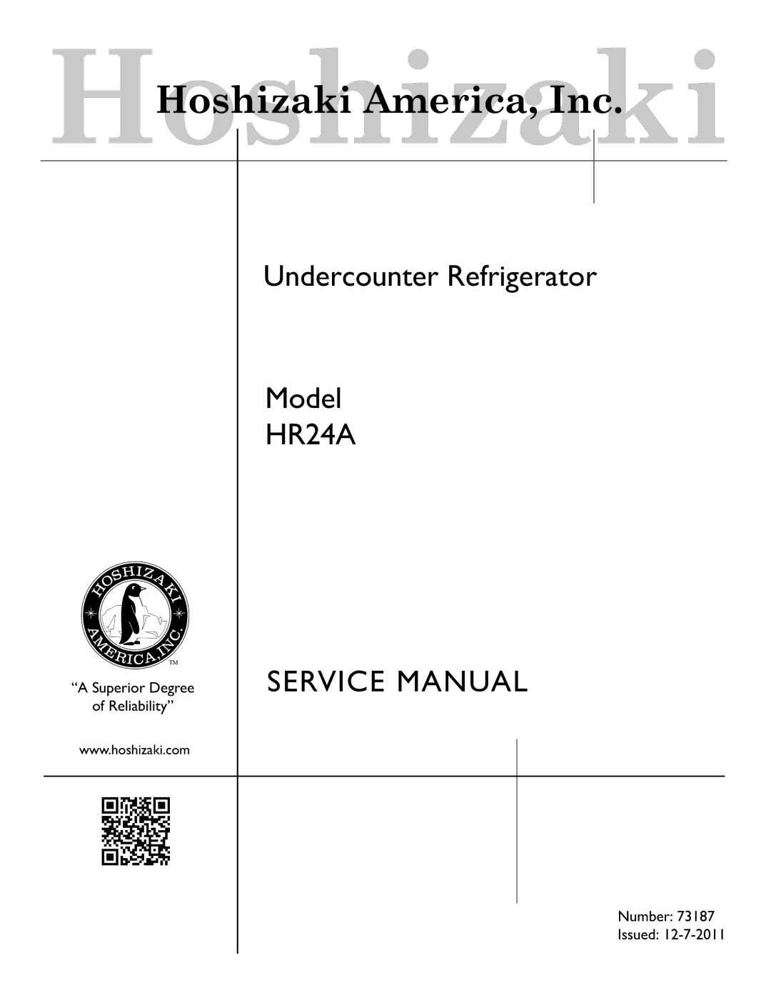 Hoshizaki HR24A service manual 