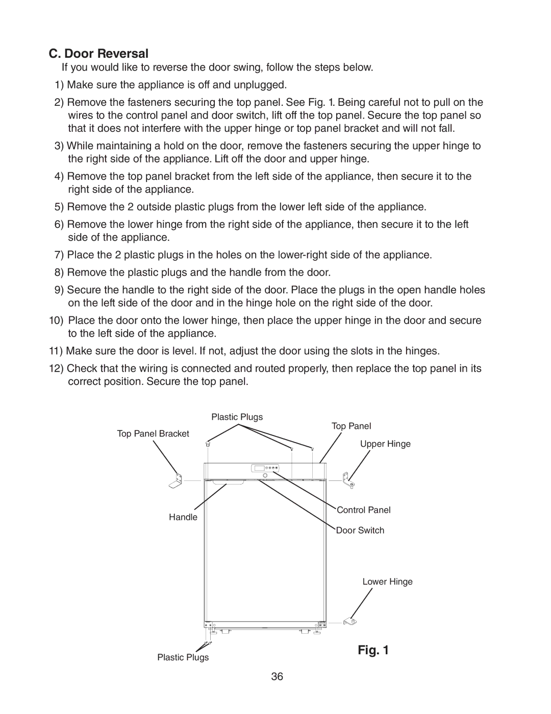 Hoshizaki HR24A service manual Door Reversal 