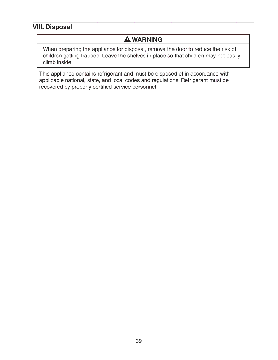 Hoshizaki HR24A service manual VIII. Disposal 