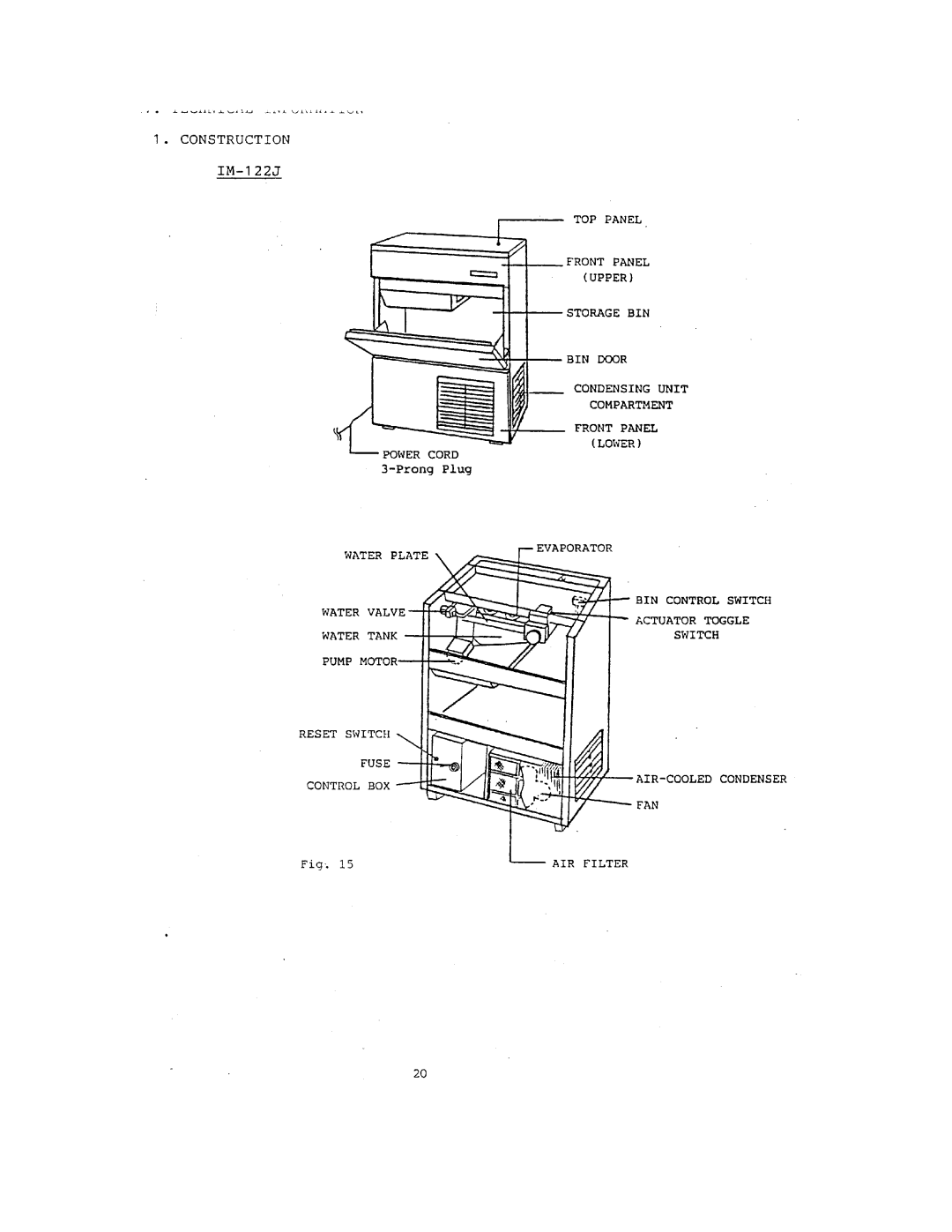 Hoshizaki IM-202J, IM-122J manual 