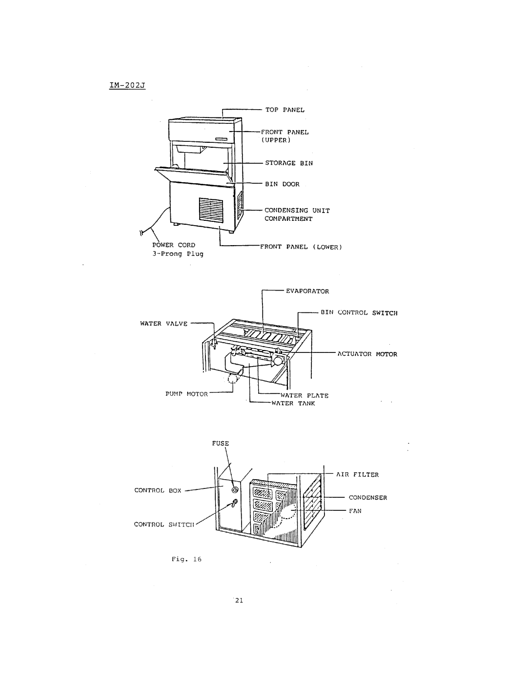 Hoshizaki IM-122J, IM-202J manual 