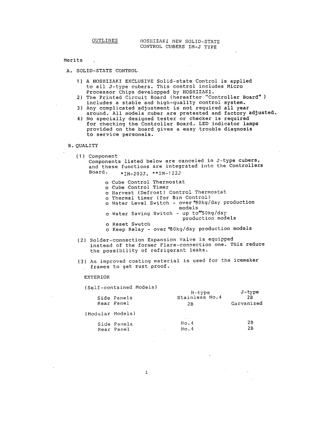 Hoshizaki IM-122J, IM-202J manual 