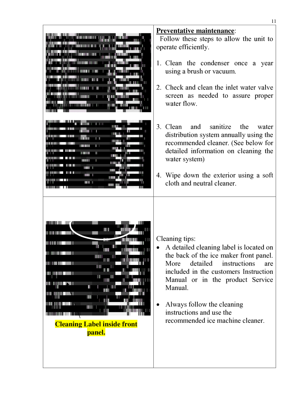 Hoshizaki IM-500SAA manual Preventative maintenance 