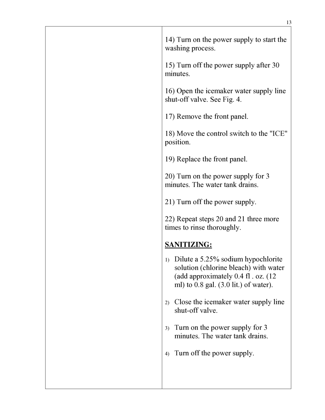 Hoshizaki IM-500SAA manual Sanitizing 