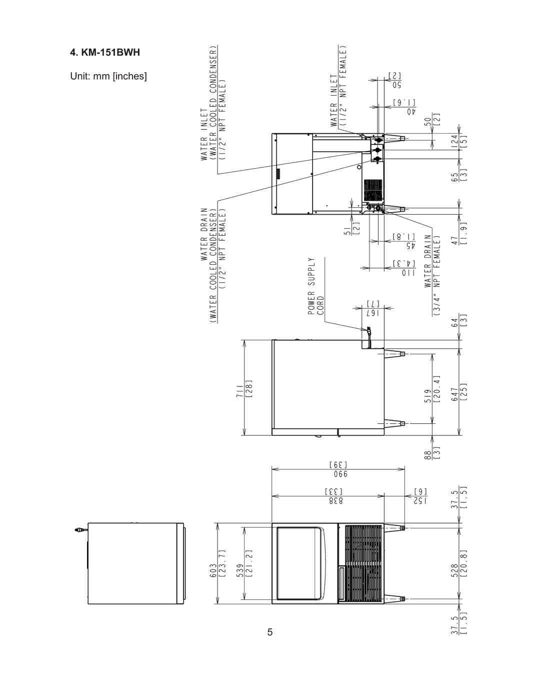 Hoshizaki KM-101BAH, KM-61BAH, KM-151BAH instruction manual KM-151BWH 