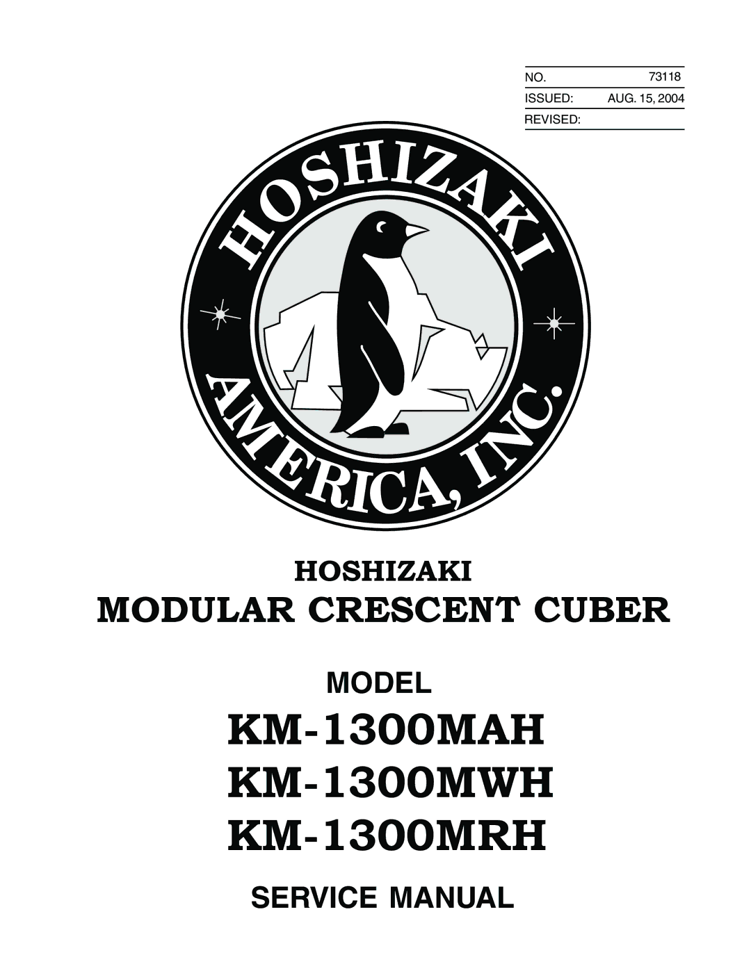 Hoshizaki service manual KM-1300MAH KM-1300MWH KM-1300MRH 