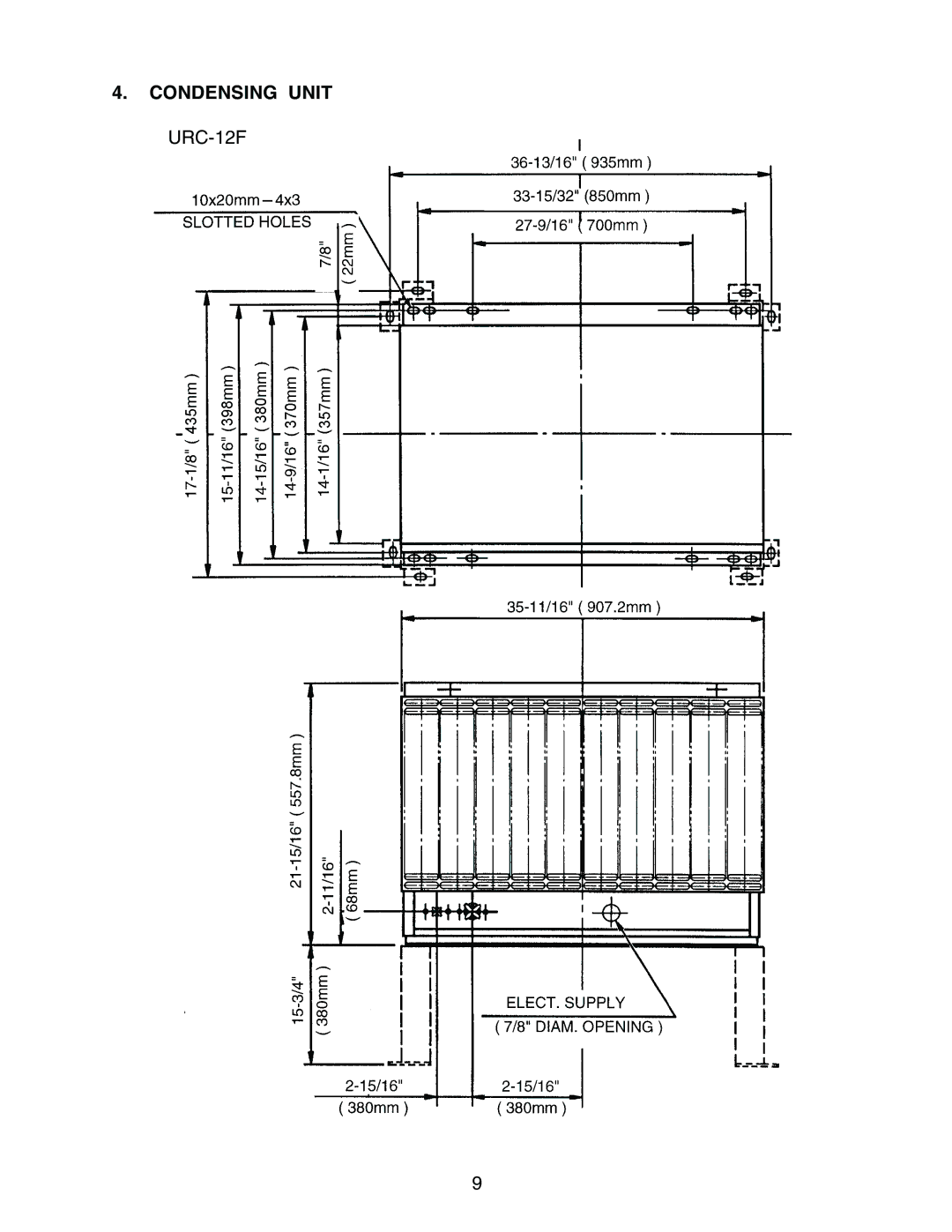 Hoshizaki KM-1300MWH, KM-1300MAH, KM-1300MRH service manual Condensing Unit URC-12F 