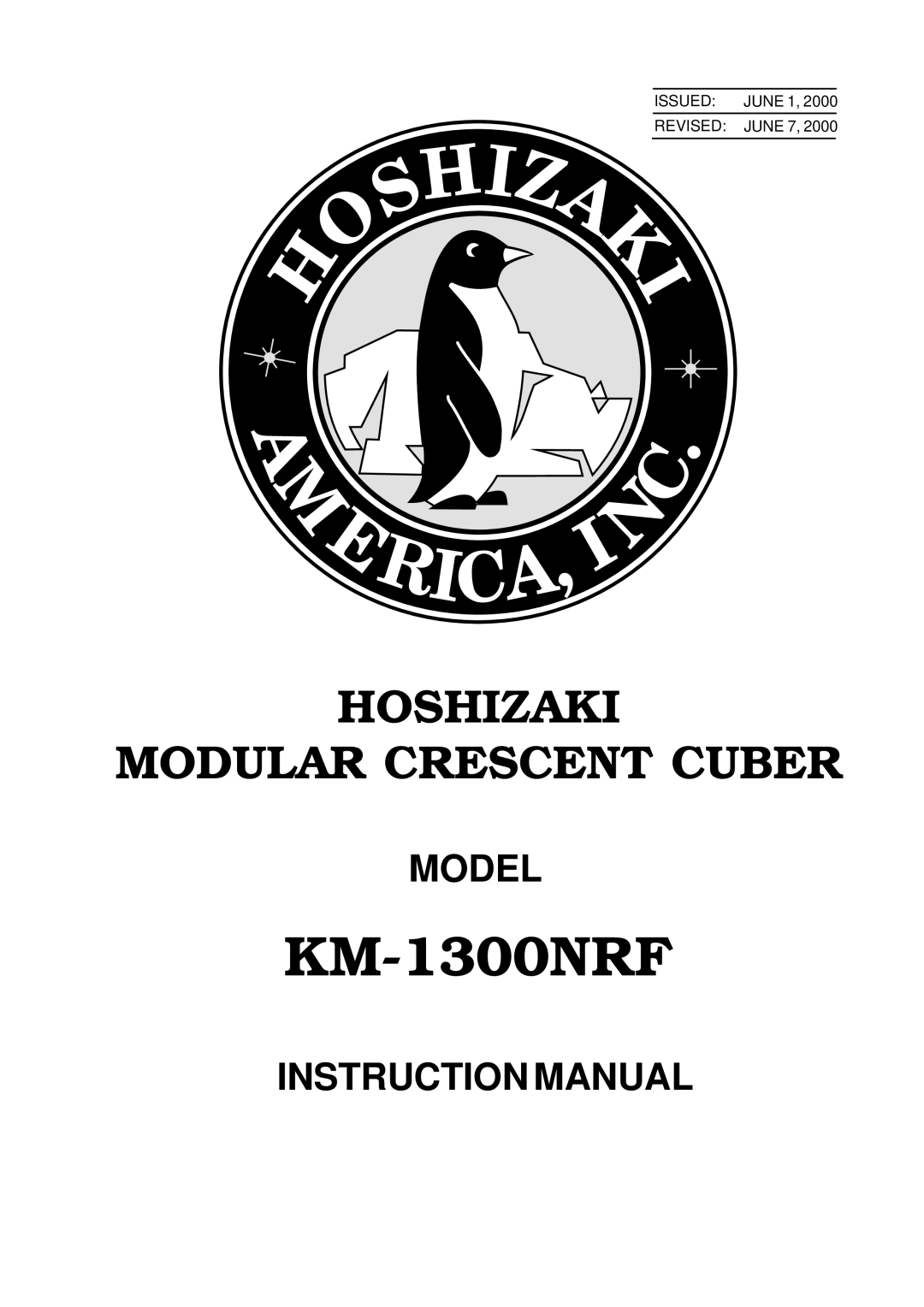 Hoshizaki KM-1300NRF instruction manual 