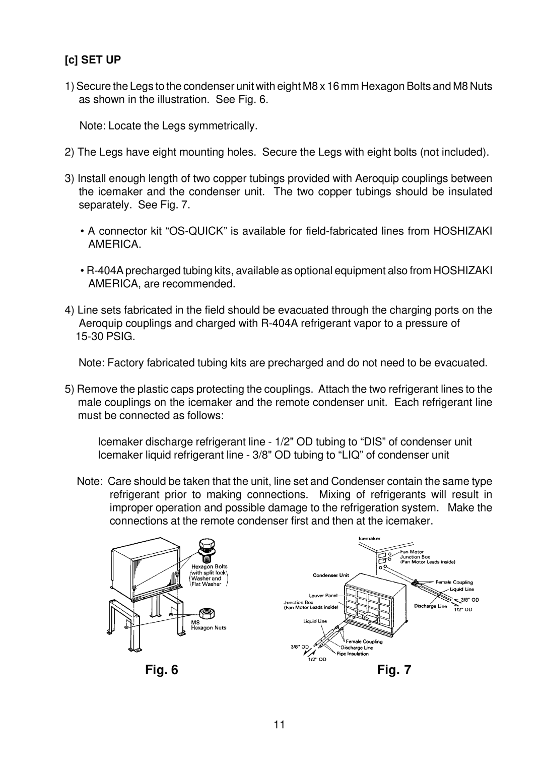 Hoshizaki KM-1300NRF instruction manual Set Up 