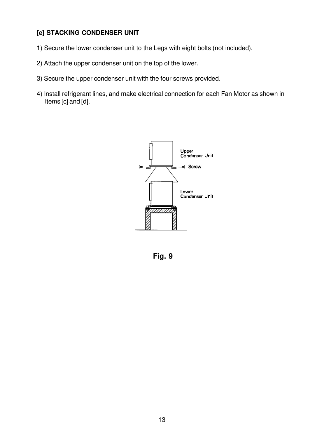 Hoshizaki KM-1300NRF instruction manual Stacking Condenser Unit 