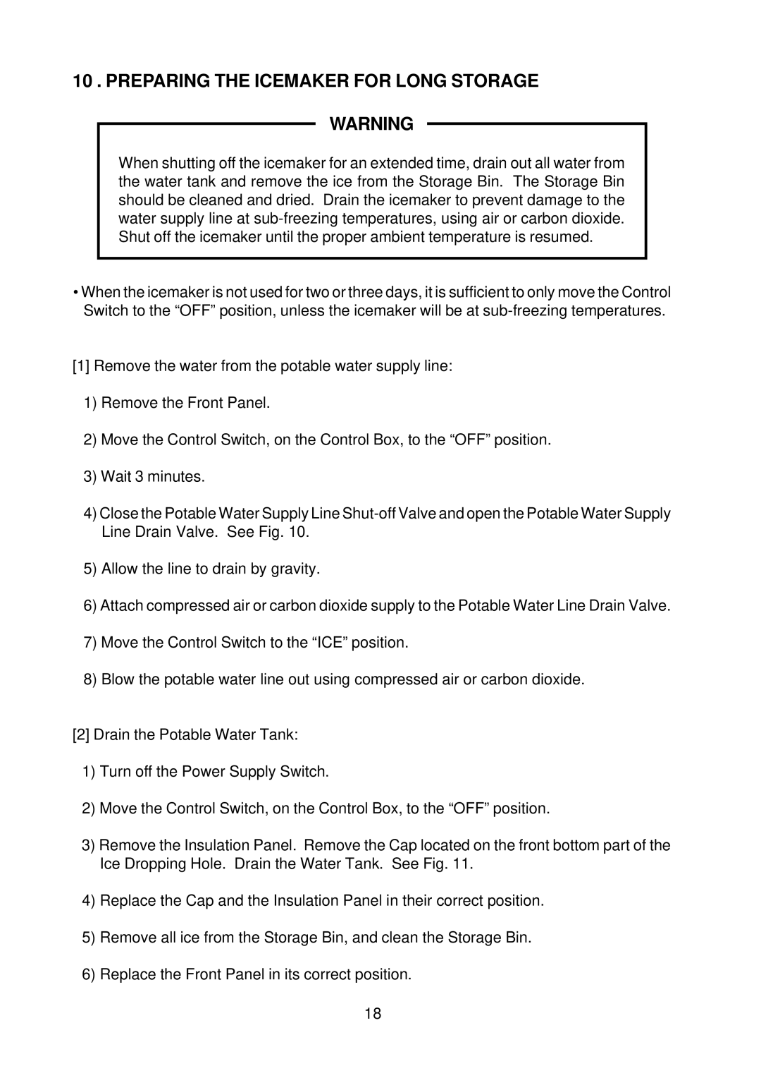 Hoshizaki KM-1300NRF instruction manual Preparing the Icemaker for Long Storage 