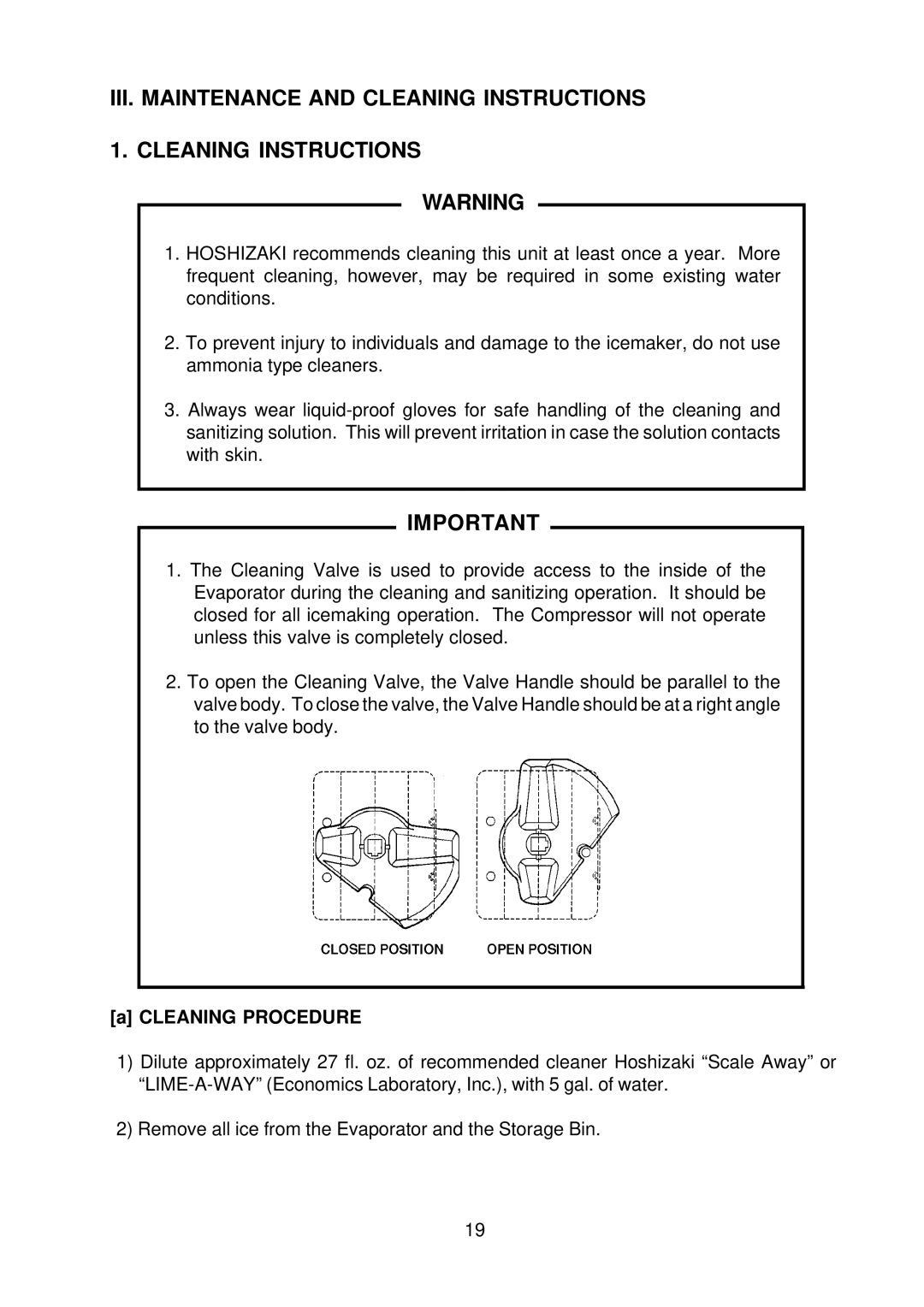 Hoshizaki KM-1300NRF instruction manual Cleaning Procedure 