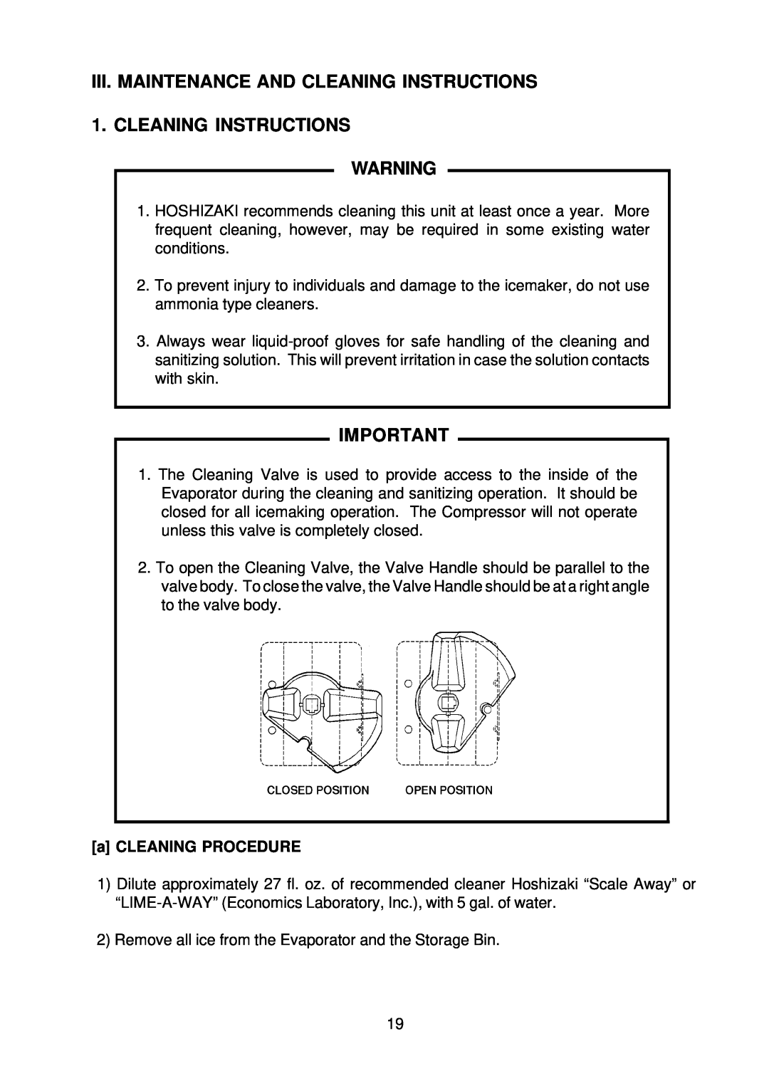 Hoshizaki KM-1300NRF instruction manual aCLEANING PROCEDURE 