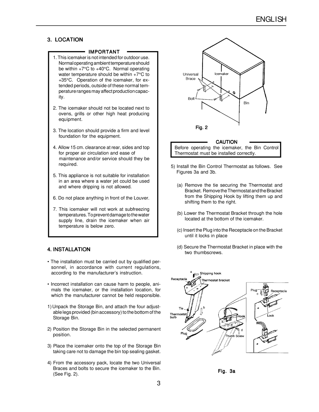 Hoshizaki KM-1300SRH-E, KM-1300SAH-E installation manual Location, Installation 