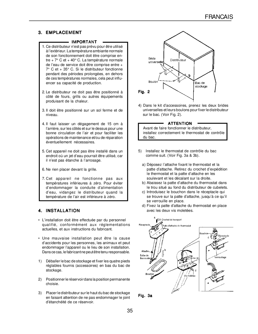 Hoshizaki KM-1300SRH-E, KM-1300SAH-E installation manual Emplacement, Installation 