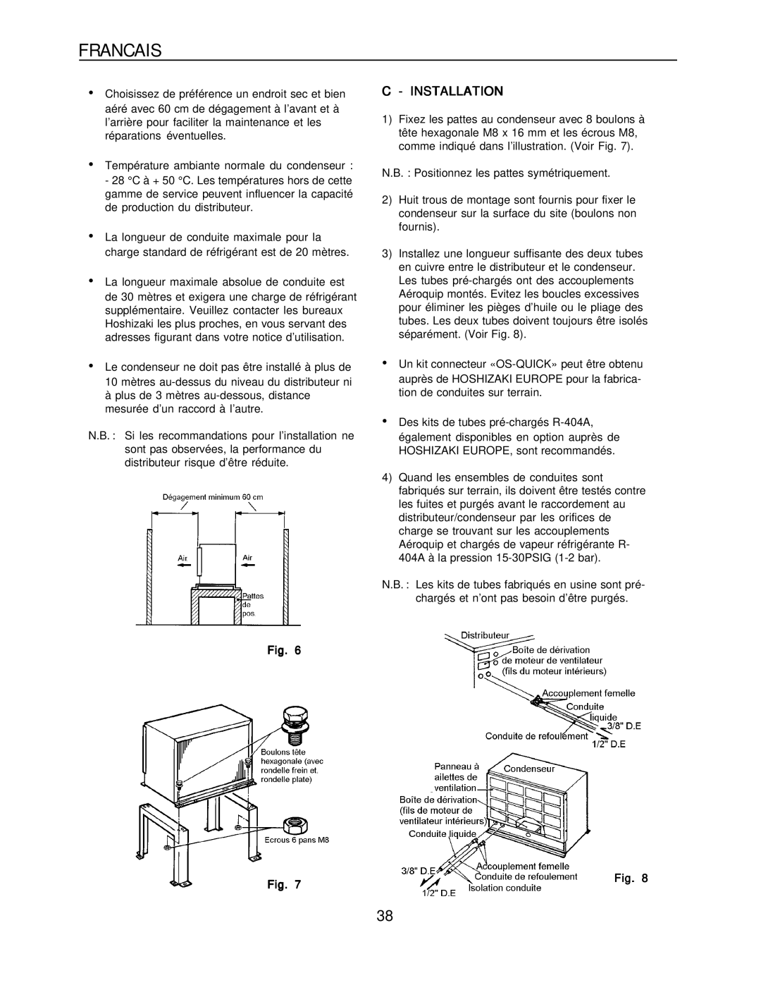 Hoshizaki KM-1300SAH-E, KM-1300SRH-E installation manual Installation 