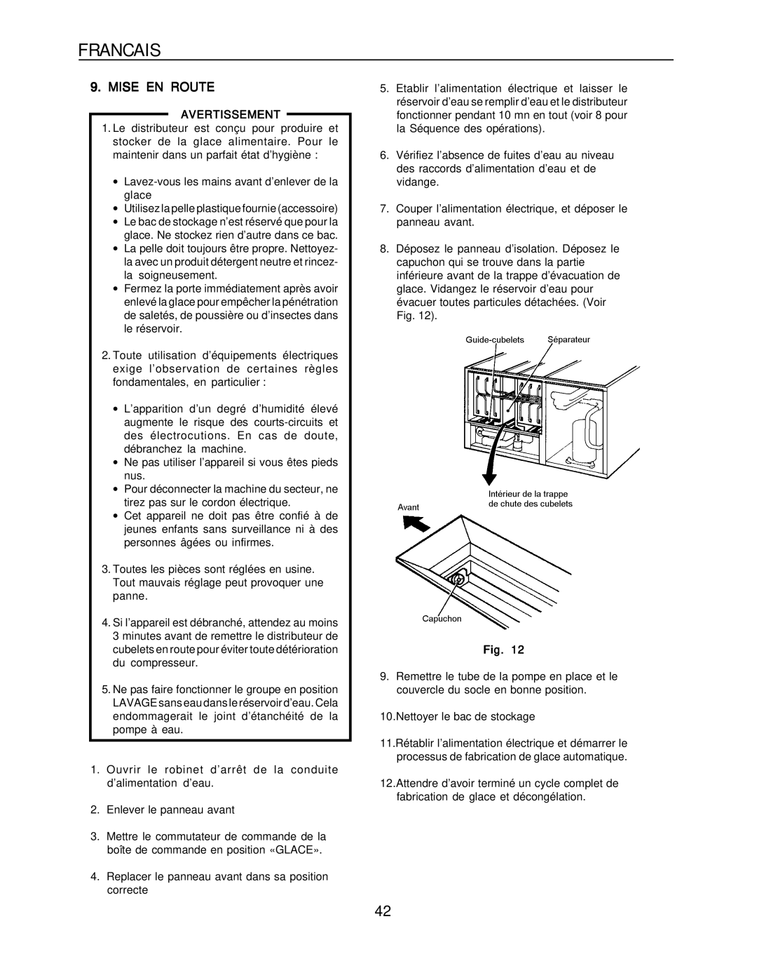 Hoshizaki KM-1300SAH-E, KM-1300SRH-E installation manual Mise EN Route 