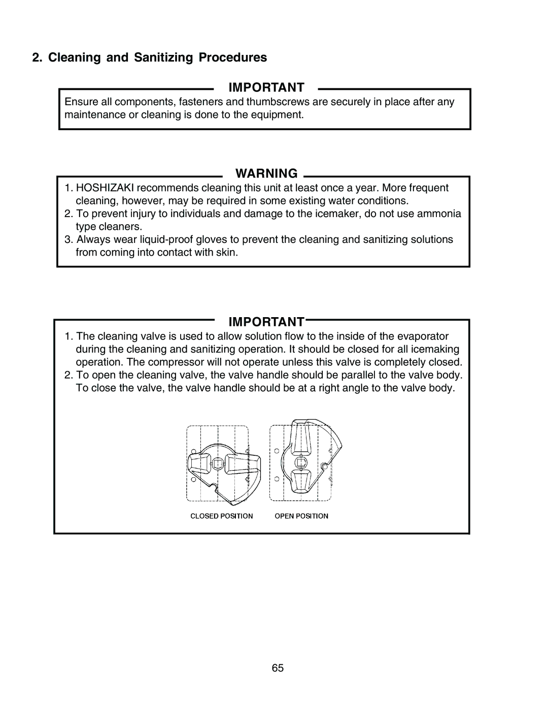 Hoshizaki KM-1300SRH3, KM-1300SAH3, KM-1300SWH3 service manual Cleaning and Sanitizing Procedures 