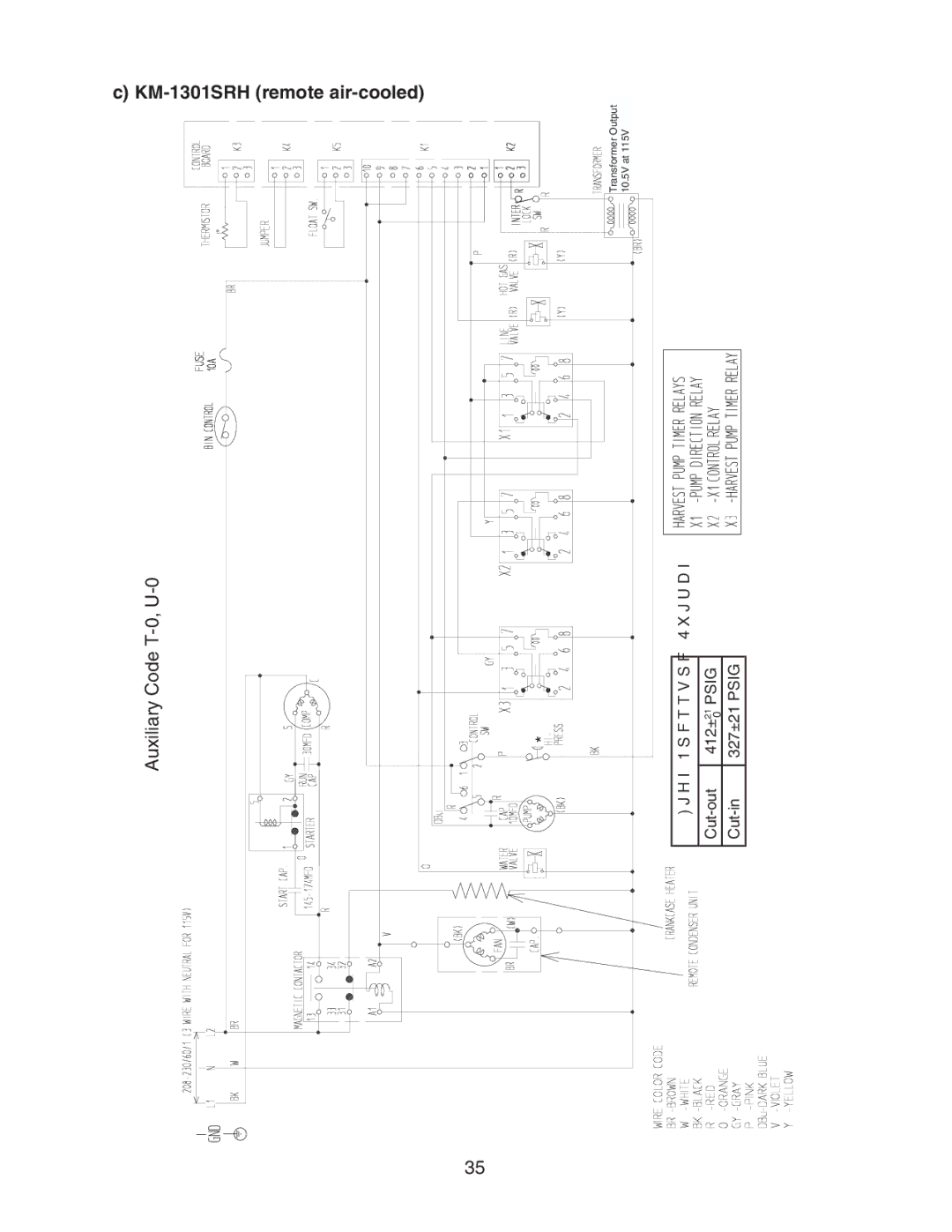 Hoshizaki KM-1301SWH/3, KM-1301SAH/3, KM-1301SRH/3 service manual Auxiliary Code T-0, U-0cKM 