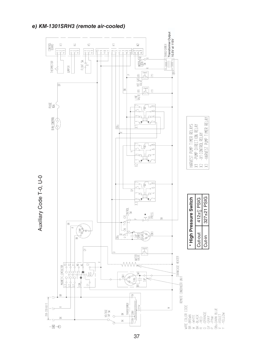 Hoshizaki KM-1301SRH/3, KM-1301SAH/3, KM-1301SWH/3 service manual KM-1301SRH3 remote air-cooled 