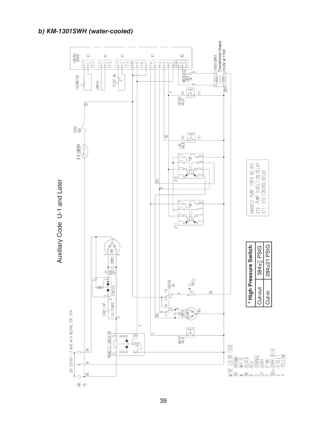 Hoshizaki KM-1301SAH/3, KM-1301SRH/3, KM-1301SWH/3 service manual KM-1301SWH water-cooled 