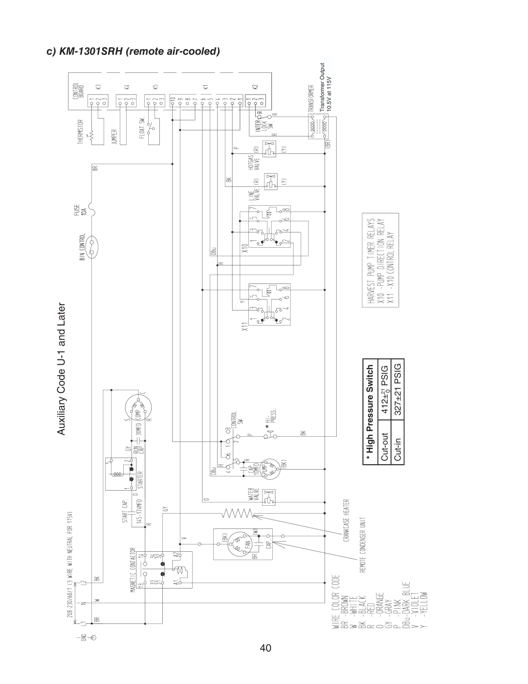 Hoshizaki KM-1301SRH/3, KM-1301SAH/3, KM-1301SWH/3 service manual KM-1301SRH remote air-cooled 