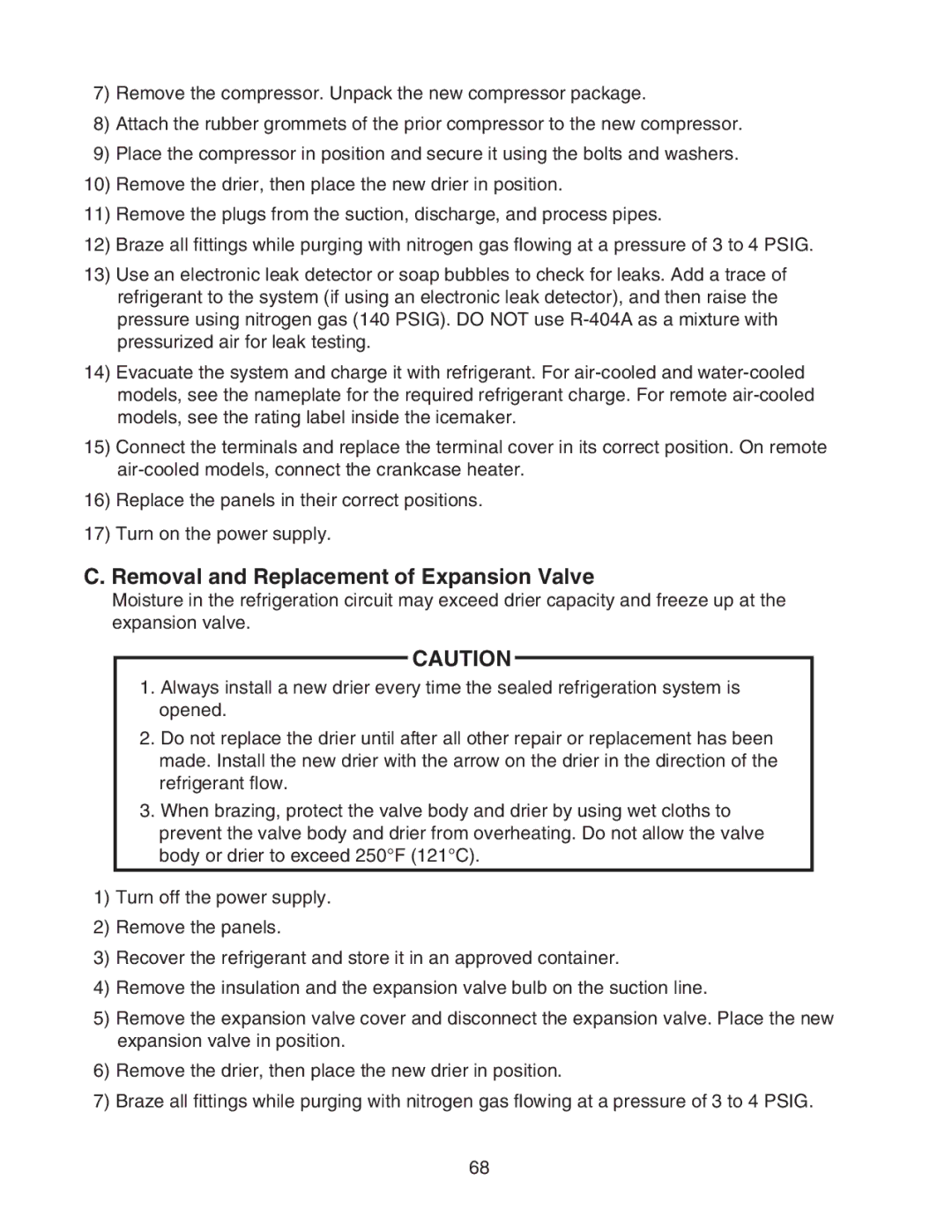 Hoshizaki KM-1301SWH/3, KM-1301SAH/3, KM-1301SRH/3 service manual Removal and Replacement of Expansion Valve 