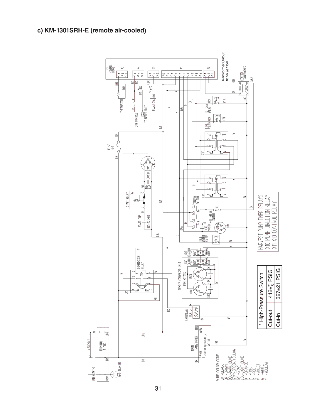 Hoshizaki KM-1301SAH-E, KM-1301SWH-E service manual KM-1301SRH-E remote air-cooled 