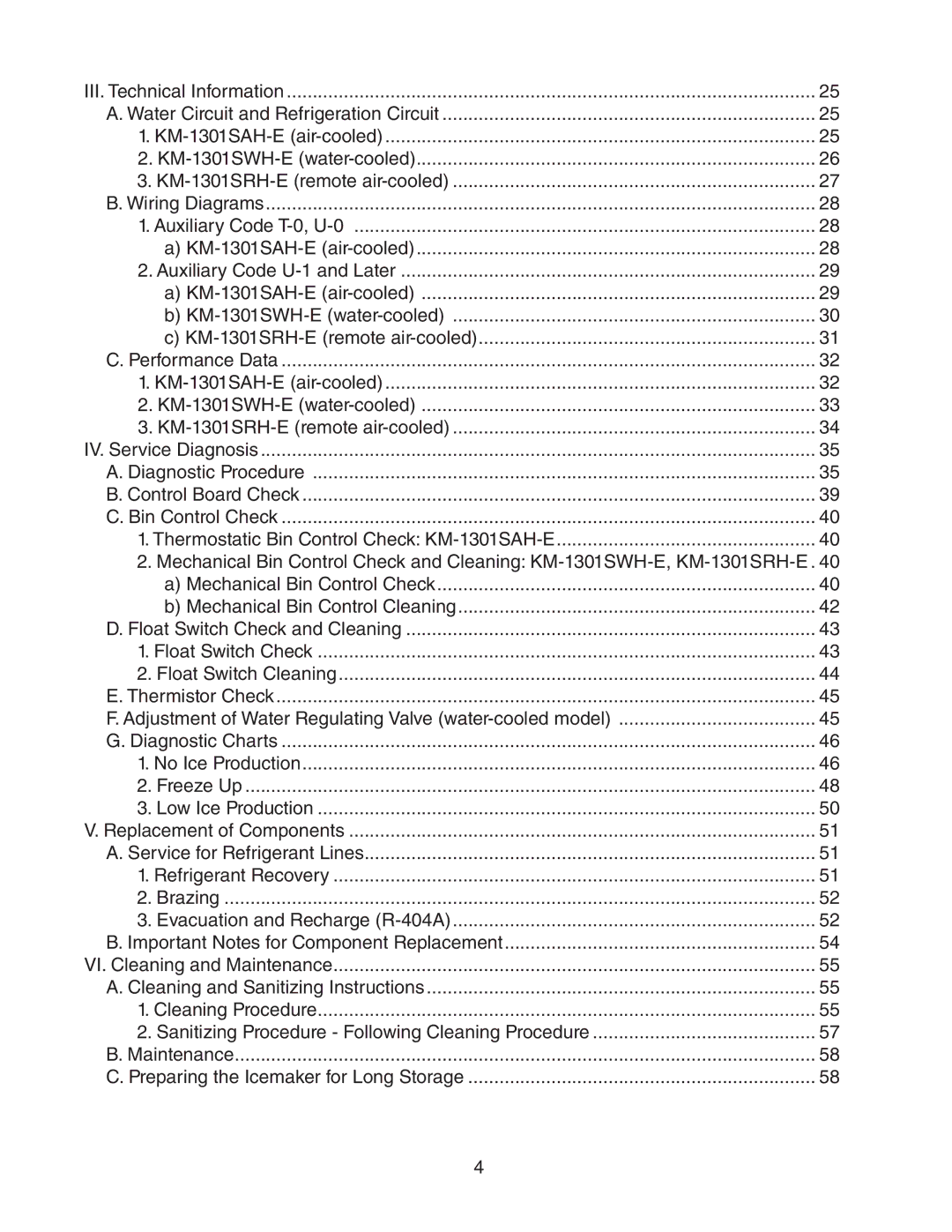 Hoshizaki KM-1301SAH-E, KM-1301SRH-E, KM-1301SWH-E service manual 