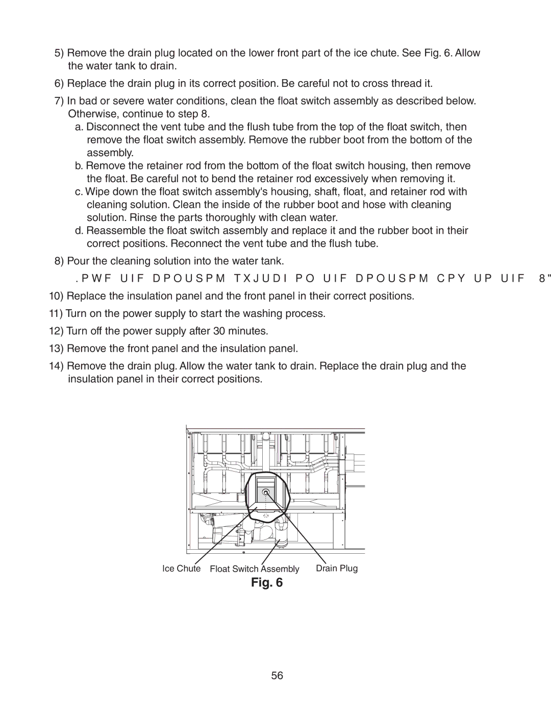 Hoshizaki KM-1301SWH-E, KM-1301SRH-E, KM-1301SAH-E service manual Ice Chute Float Switch Assembly Drain Plug 