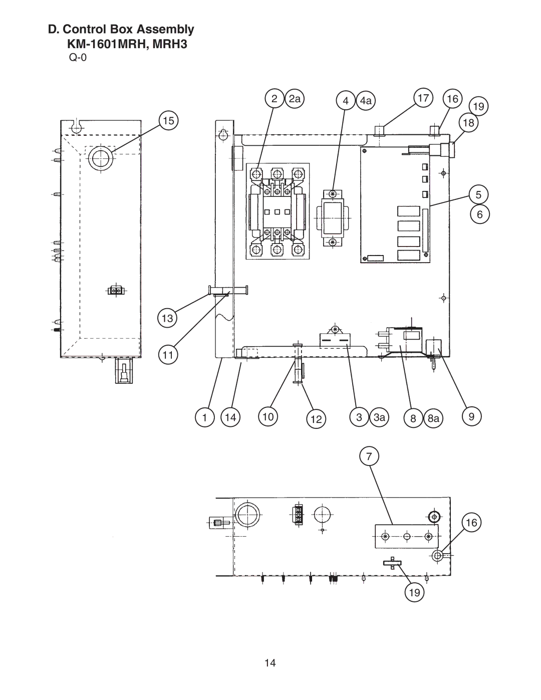 Hoshizaki KM-1601MRH/3 manual Control Box Assembly KM-1601MRH, MRH3 