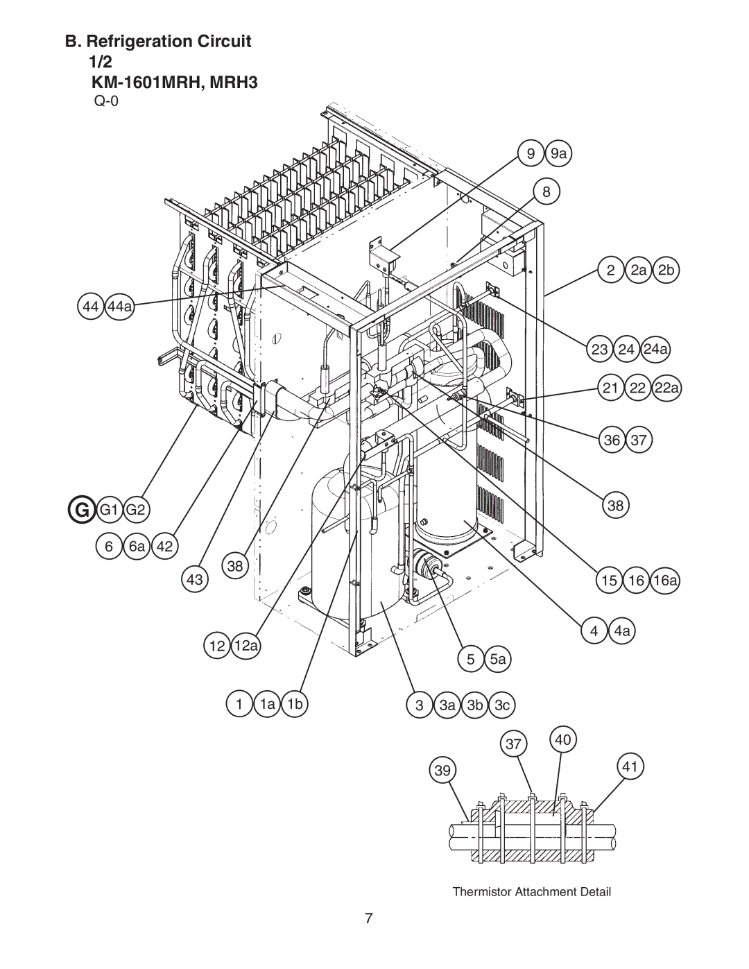 Hoshizaki KM-1601MRH/3 manual Refrigeration Circuit 1/2 KM-1601MRH, MRH3 