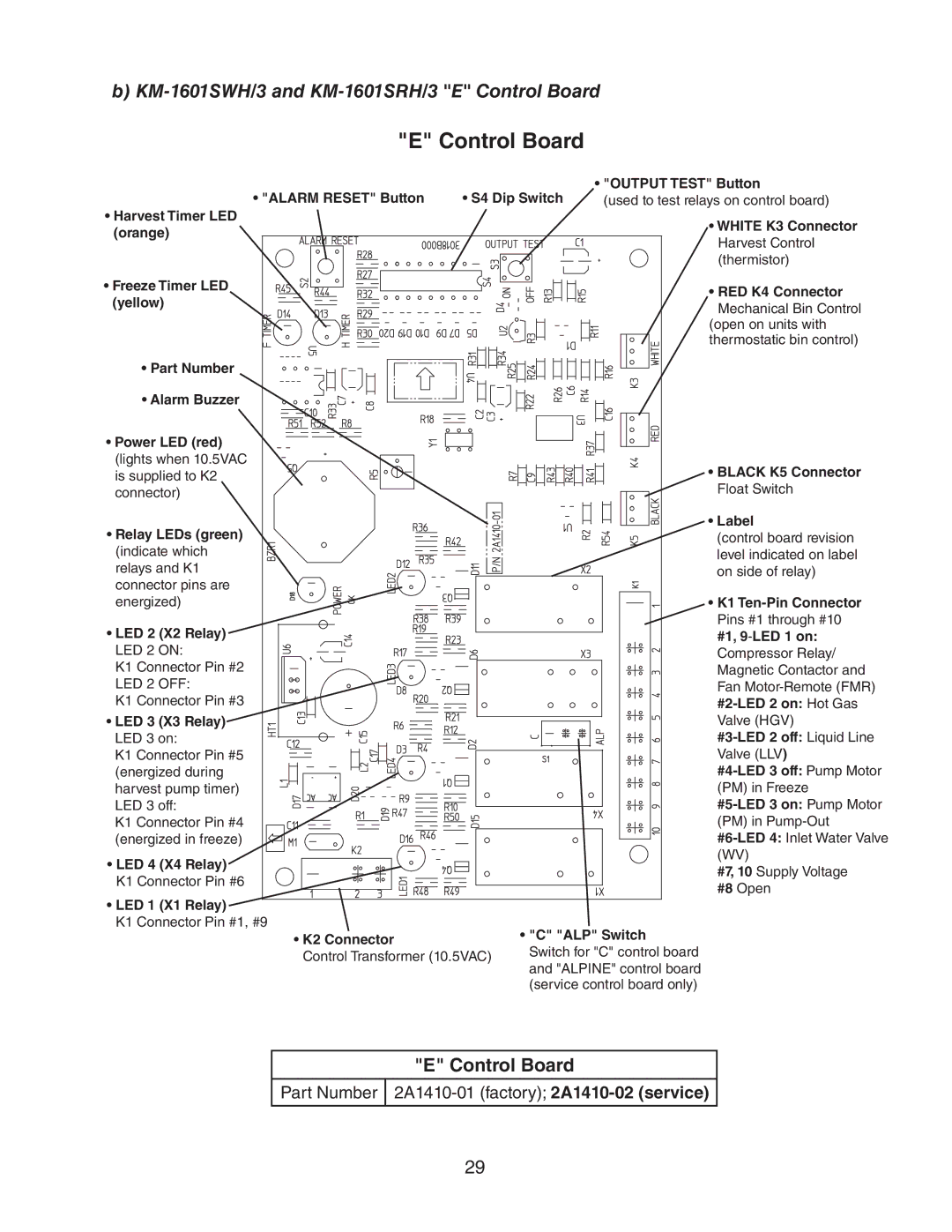 Hoshizaki KM-1601SRH/3, KM-1601SWH/3, KM-1601SAH/3 service manual Part Number 2A1410-01 factory 2A1410-02 service 