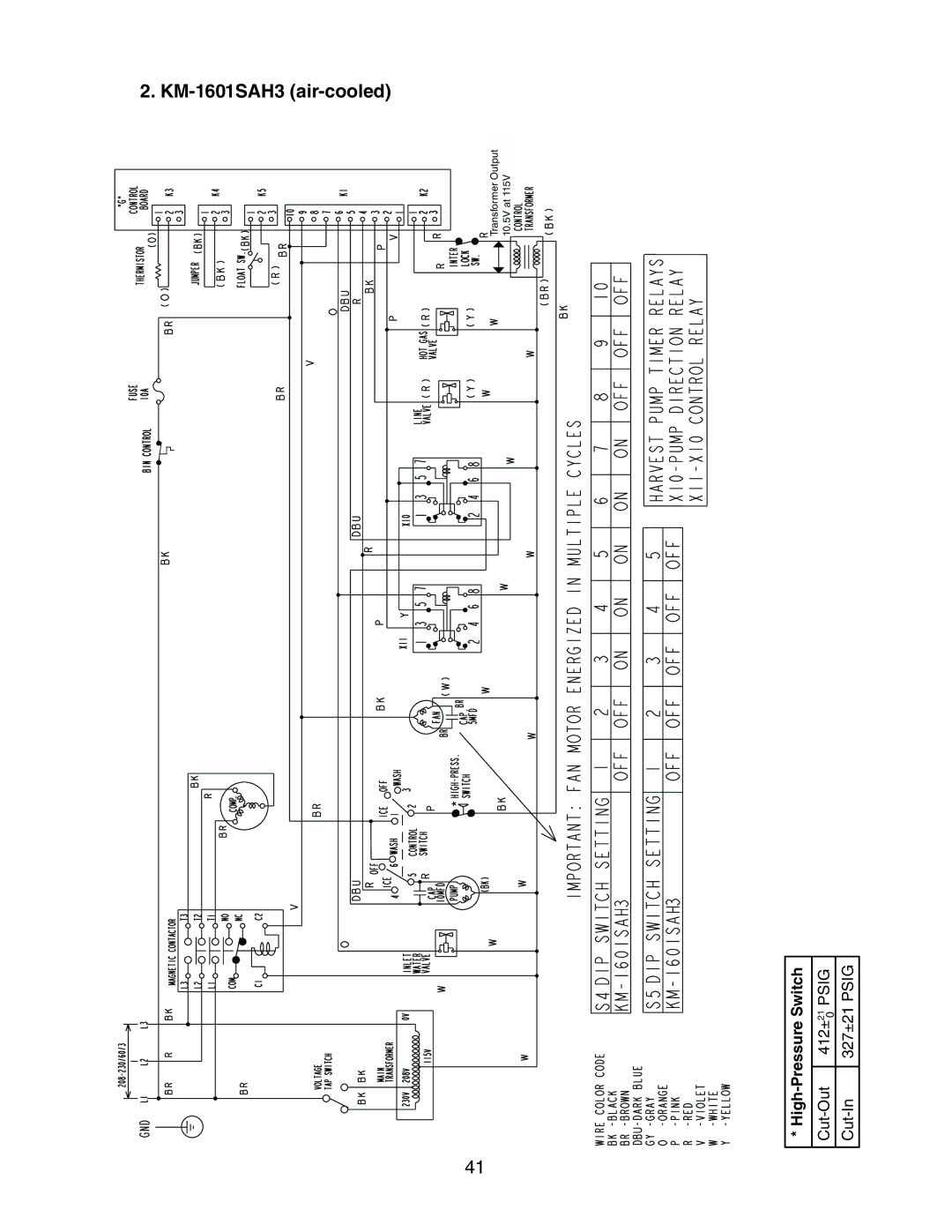 Hoshizaki KM-1601SRH/3, KM-1601SWH/3, KM-1601SAH/3 service manual KM-1601SAH3 air-cooled 