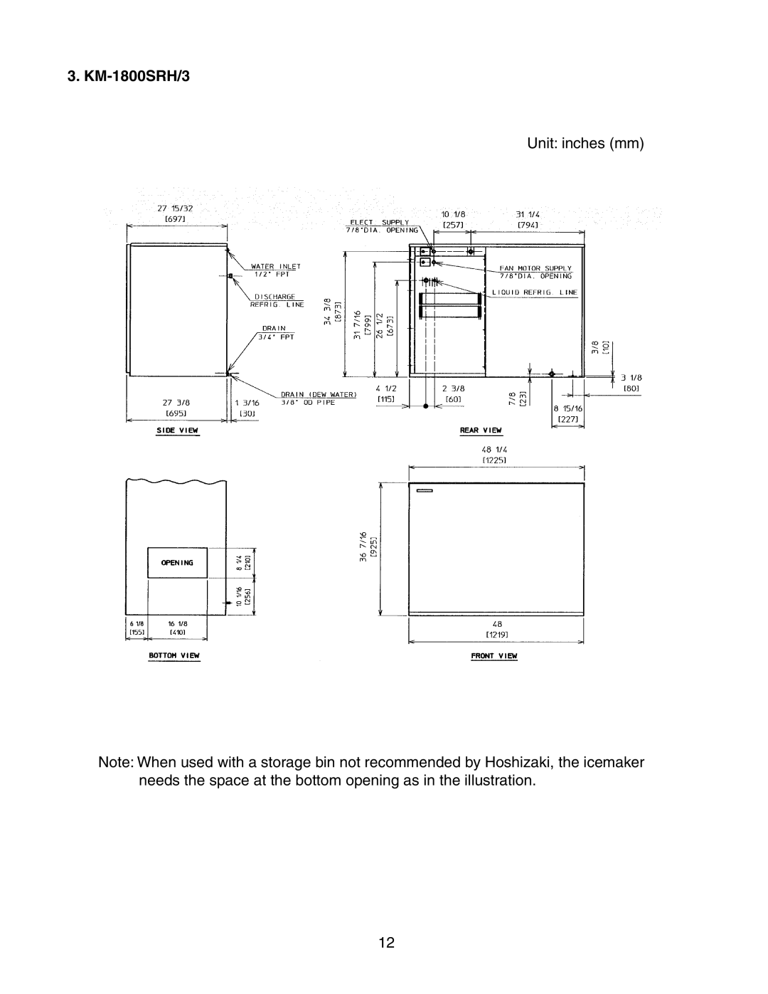 Hoshizaki KM-1800SRH/3, KM-1800SWH/3, KM-1800SAH/3 instruction manual 